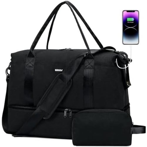 WANDF Personal Item Travel Bag, Carry On Weekender Bag for Women