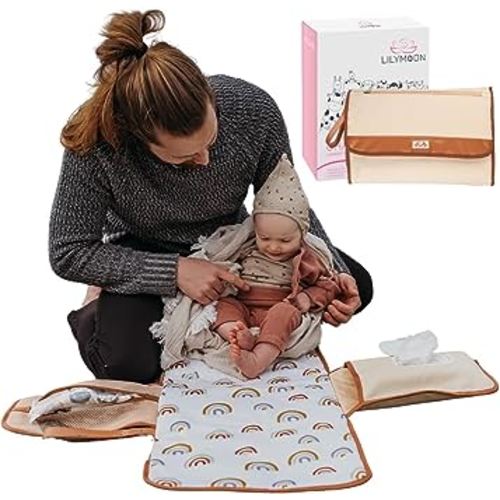 LilyMoon Portable Diaper Changing Pad — Non-Toxic, Oeko-TEX Certified - Designer Baby Changing Pad Portable Changing Pad for Baby, Foldable, Waterproof, Wipeable, Smart Travel Changing Pad (XLarge)