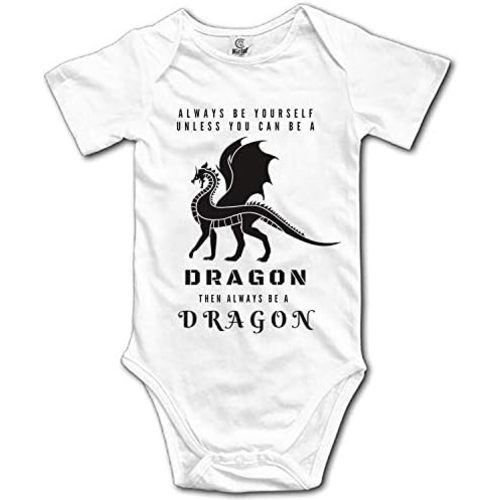 Always Be Yourself Always Be A Dragon Baby Boy Girl Clothes Newborn Organic Bodysuit Romper