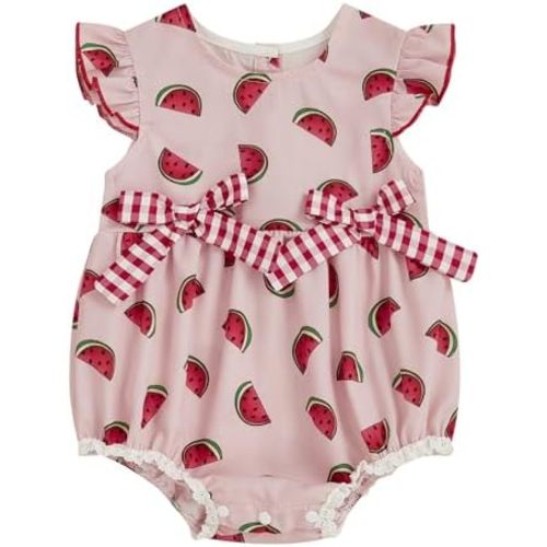 Newborn Baby Girl Farm Clothes Chicken Embroidey Bubble Smocked Romper Plaid Bowknot Western Country Bodysuit Shirt