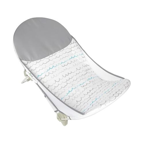 The First Years Sure Comfort Folding Baby Bather - Foldable Baby Bath Seat and Lounger for Home or On the Go - for Sink or Tub Use - Non-Slip Seat - For Up to 15 Lbs