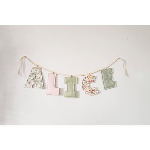 Personalized Fabric Name Banner, Handmade Nursery Decor