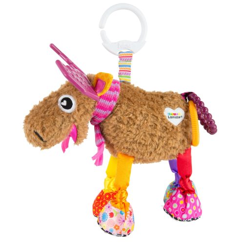 Lamaze Muffin the Moose Clip On Toy - Soft Fabric Baby Crinkle Toy, Large, Multi-Color, Model L27555