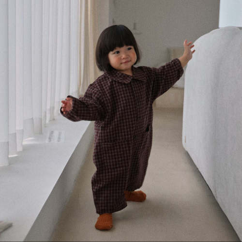 Collared long sleeve jumpsuit