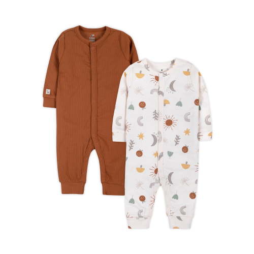 Little Star 100% Organic Cotton 2 Pack Baby Boys Sleep N Play