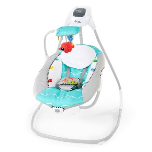 Baby Einstein Ocean Explorers Curious Comfort Compact Swing: Calming Vibrations, Electric, 5-Point Harness