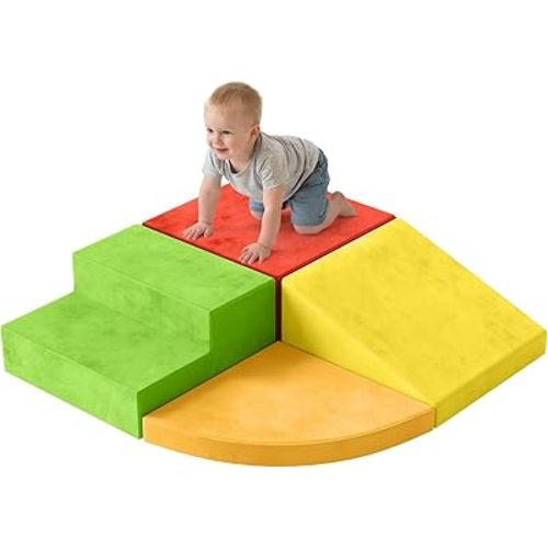 YENING Foam Climbing Blocks for Toddlers 1-3 Baby Climbing Toys for 1 Year Old Soft Play Set for Babies 6-12 Months Indoor 4 Piece