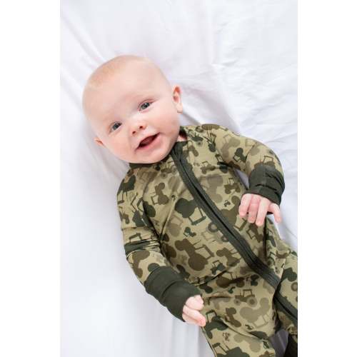 Tractor Camo Baby Bamboo Zippy – American Farm Company