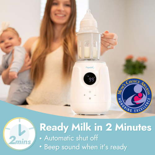 Papablic Baby Bottle Warmer(5-in-1 Ultra-Fast)for Breastmilk with Digital Timer and Automatic Shut-Off, Suitable for All Bottles, Best Gift