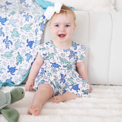 Sleeveless Twirl Bodysuit | Sea Turtle Splash