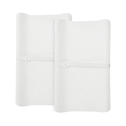 Changing Pad Cover for Baby Girls Boys, Muslin Changing Table Pad Covers with Boho Style, Neutral Color Soft and Breathable (White & White)