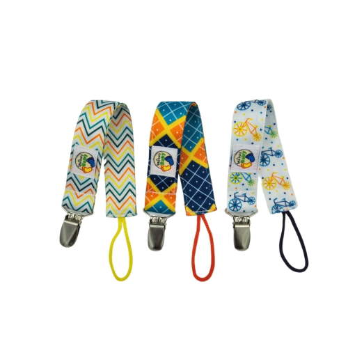 Little Busy Baby Pacifier Clips - Binky and Soothie Holders for Boys, Infants, Toddler, 3 pack