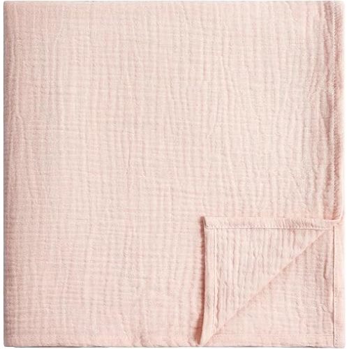 Meracorallo Muslin Swaddle Blanket, 100% Cotton Receiving Blanket Soft and Breathable Swaddle Wrap for Baby Boys and Girls, Peach Pink
