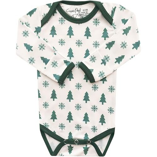 Copper Pearl Long Sleeve Bodysuit Baby: Ultra Soft Baby for Newborns, Boys, and Girls - Stylish, Comfortable, Overlap Shoulders, Premium Knit Fabric - Alps, Newborn