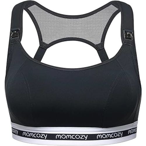 Momcozy Nursing Bras for Breastfeeding, FB011 Low-Impact Nursing Sports Bra Support Maternity Pregnancy Padded Wireless Bra