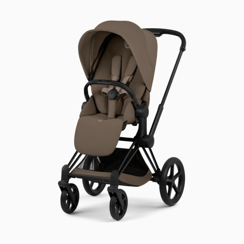 Cybex Priam Comfort Stroller - Matte Black Frame/Coconut Brown Lux Seat