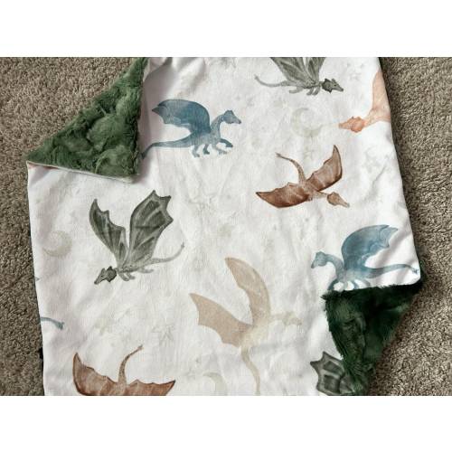 LOVEY, QUICK SHIP, Minky Baby Dragons Baby Crib Blanket, Moon & Stars Crib Bedding, Newborn Lovie Comfort Blanket, Lounge, Baby Boy Gift