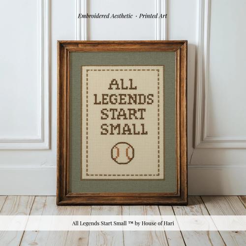 All Legends Start Small™ Print ∙ Vintage Sports Nursery Wall Art ∙ 1765