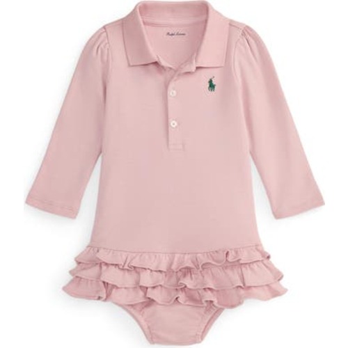 Long Sleeve Cotton Polo Dress & Bloomers Set, 3M