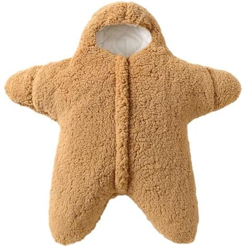 BINIDUCKLING Baby Bunting Suit Starfish Outfit for Fall & Winter Fleece Pramsuit 3-12 Months