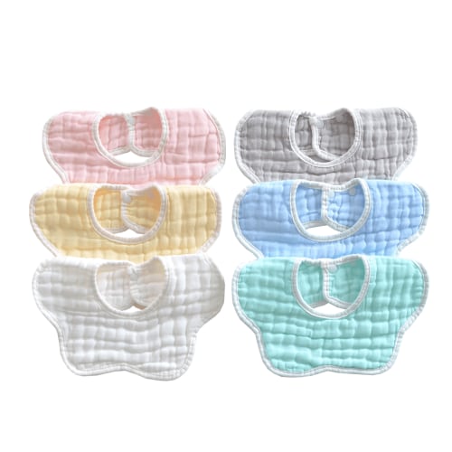 Muslin Baby Bibs, 5 Pack Cotton Drooling & Teething Bibs for Boys & Girls, Infant Newborn By chocrria