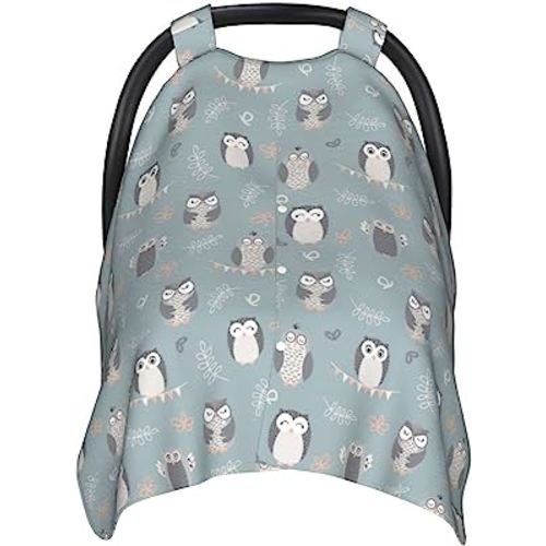 Owl Baby Car Seat Canopy Cover, Nursing Cover for Newborn, Owl Baby Stuff, Stroller Cover for All Seasons