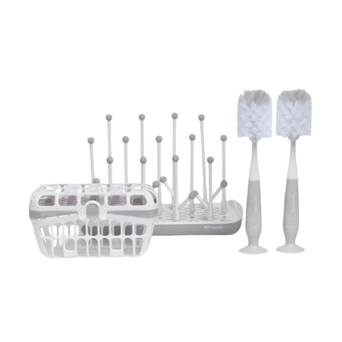 Sprucely Bottle Accessories Starter Set, White/Grey