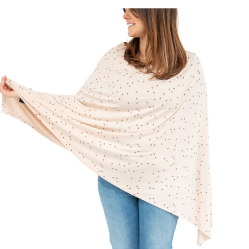 WeeSprout Nursing Cover for Breastfeeding, Soft & Breathable Nursing Poncho, Neck Insert for Hands-Free View, Machine Washable & Dryer Safe Feeding Cover Up