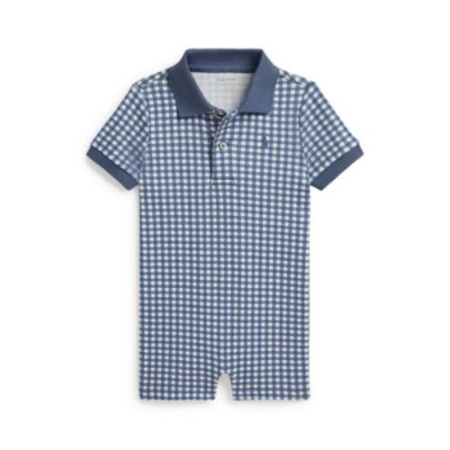 Baby Boys Gingham Soft Cotton Polo Shortall