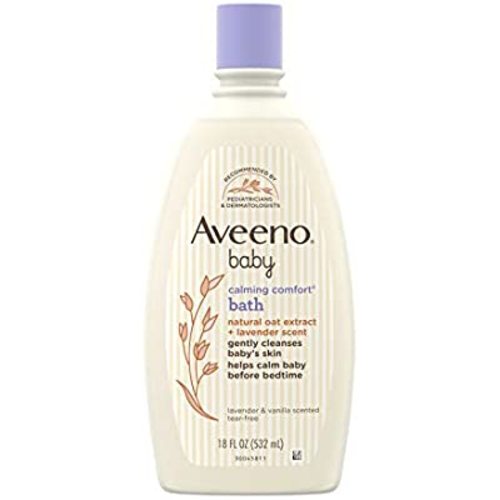 Aveeno Baby Calming Comfort Bath & Wash with Relaxing Lavender & Vanilla Scents & Natural Oat Extract, Hypoallergenic & Tear-Free Formula, Paraben-, Phthalate- & Soap-Free, 18 fl. oz - Bath Soap