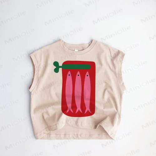 Baby Toddler Sardines Khaki Tank Top