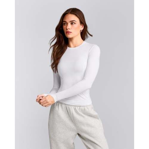 Mellow™ Motion Crew Neck Long Sleeve Top | White