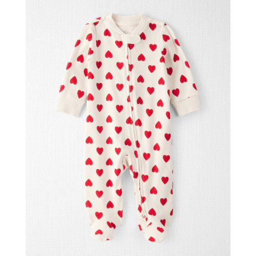 Baby Organic Cotton Sleep & Play Pajamas in Forever Hearts Print - Little Planet | Carter's