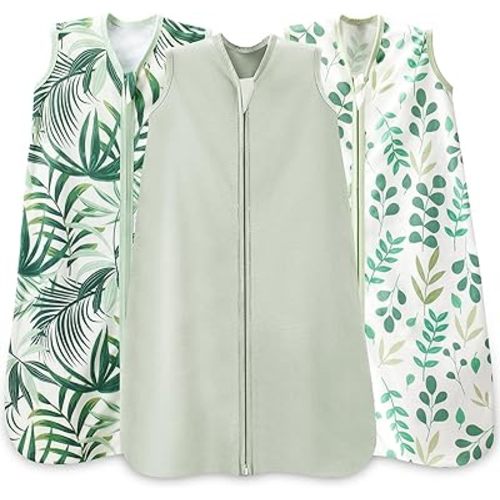 Baby Sleep Sack 0-6 Months,100% Cotton TOG 0.5 Wearable Blanket for Newborn and Infant, 3 Pack 2-Way Zipper Lightweight Sleeping Bags for Toddler