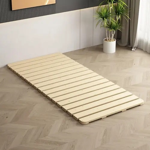 Breathable Moisture-Proof Bed Plate, Guest Tatami Mat,Wood Roll-Type Slatted Bed Japanese Floor Futon Mattress, Floor Sleep Bedding (Twin)