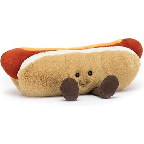 Jellycat Amuseables Hot Dog Stuffed Toy, 10 inches - Food Plush - Fun Gift Idea