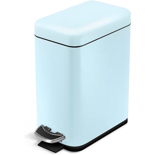 Home Zone Living 1.3 Gallon Stainless Steel Small Trash Can with a Lid