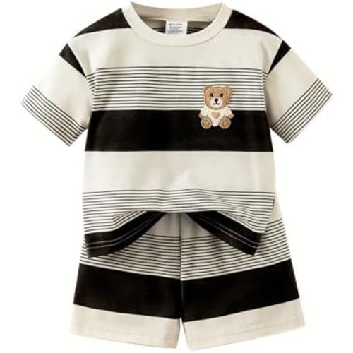 Infant Toddler Baby Boy Clothes Outfits,2 Pieces Cute Summer Short Sleeves T-Shirt Tops+Shorts Set 6M-3T