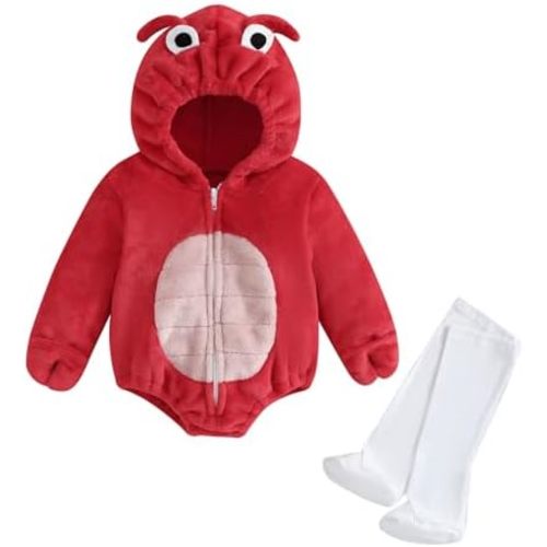 Madjtlqy Baby Halloween Costumes Toddler Girl Boy Outfits Clothes Hooded Romper Jumpsuit With Long Socks