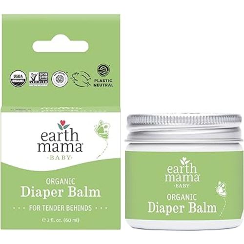 Earth Mama Organic Diaper Balm 2-Ounce | Diaper Cream for Baby | EWG Verified, Petroleum & Artificial Fragrance-Free with Calendula for Sensitive Skin