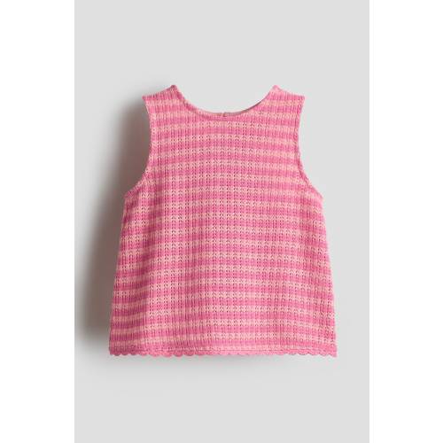 POINTELLE-KNIT COTTON TOP