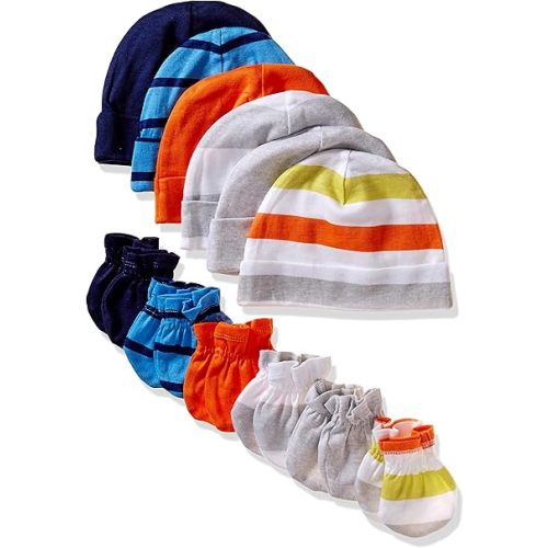 Unisex Baby 12-piece Cap and Mitten Set