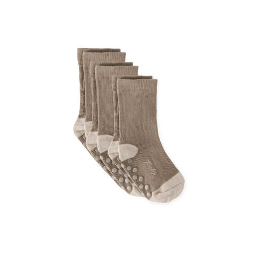 Crew Socks with grips 3 Pack - Mushroom