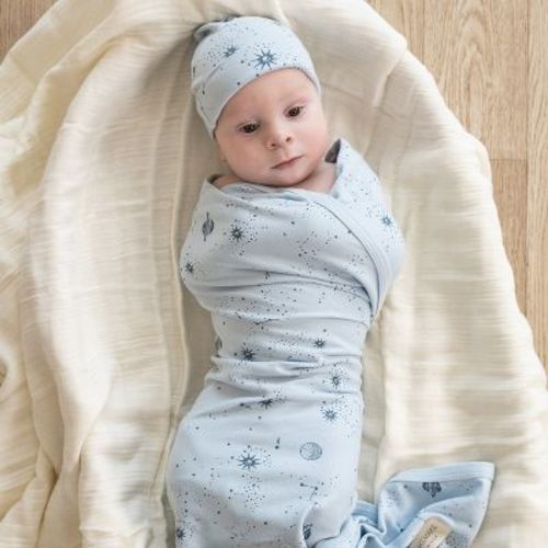 Organic Swaddle Blanket & Hat Set - Celestial Celestial Onesize