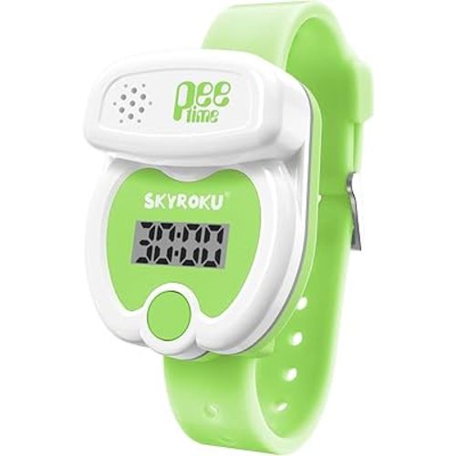 SKYROKU Potty Training Watch for Toddlers – Music & Light Reminders, Silicone Adjustable Strap, Replaceable Battery, Countdown Timer, Cute Toilet Shape – Easy Setup & Safe for Kids