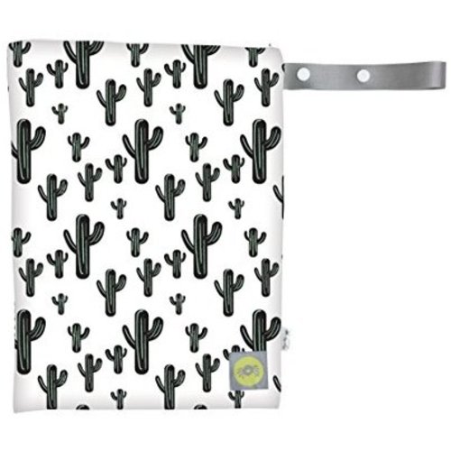 Itzy Ritzy Sealed Wet Bag with Adjustable Handle – Washable and Reusable Wet Bag with Water Resistant Lining Ideal for Swimwear, Diapers, Gym Clothes & Toiletries; Measures 11” x 14”, Cactus Crew - Medium