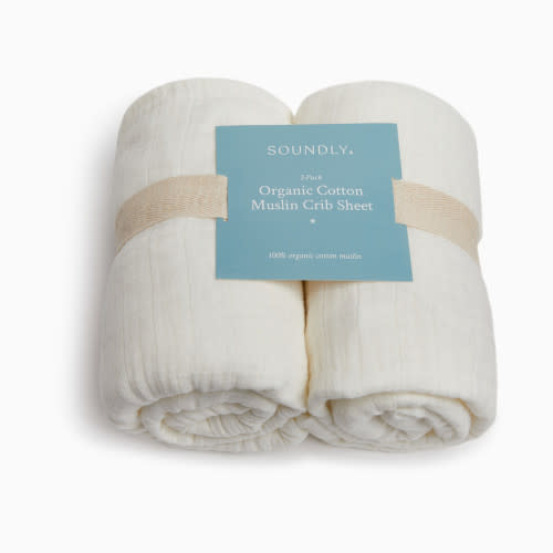Soundly Organic Cotton Muslin Crib Sheet (2 Pack) - Snow White