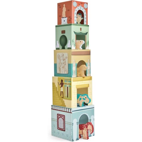 Hape x The Met Museum Nesting Blocks – Art-Inspired Nesting & Stacking Block Set with Animal Friends – Educational Stacking Set for Fine Motor Skills & Sequencing – Gift for Ages 18 Months+
