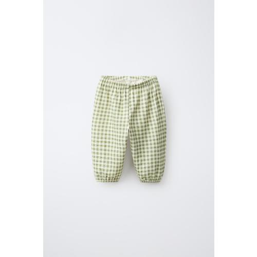 PLAID BAGGY PANTS - Light green | ZARA United States