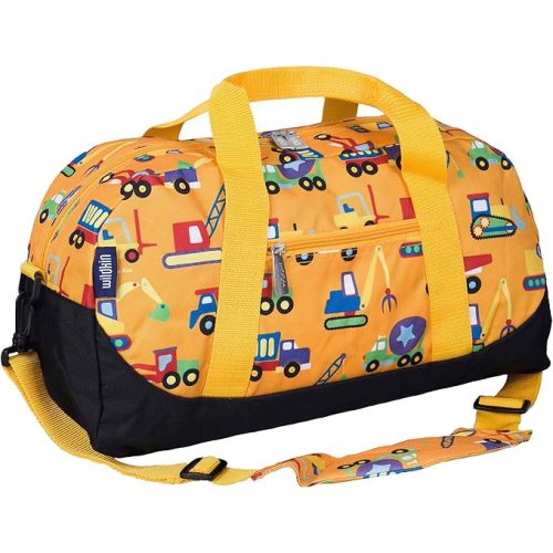 Wildkin Kids Overnighter Duffel Bag – Carry-On Travel Bag for School & Sleepovers, Lightweight, Durable, Boys & Girls Ages 4–15 – Under Construction